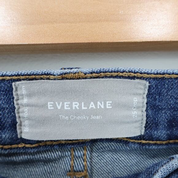 Everlane The Original Cheeky Jean Straight Leg Indigo Blue Wash Size 25 Crop - Picture 6 of 6